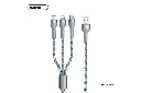 3 in 1 Multi USB Charger Charging Cable Remax Type-C iPhone Micro-USB Silver