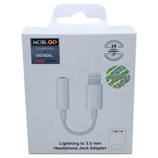 [GO-62AL] MOBiGO Lightning to 3.5mm Aux Headphone Jack Adapter 12cm