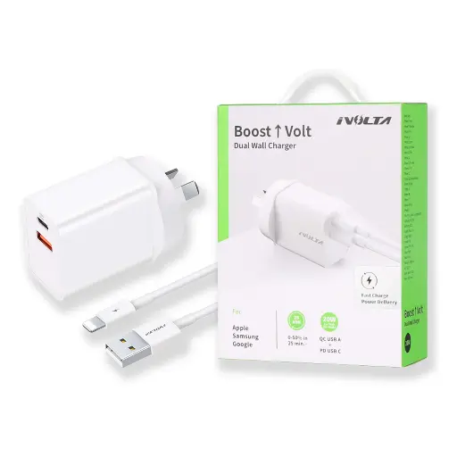 [ivolta] iVolta BOOST↑Volt 20W USB-C PD + USB-A Wall Charger